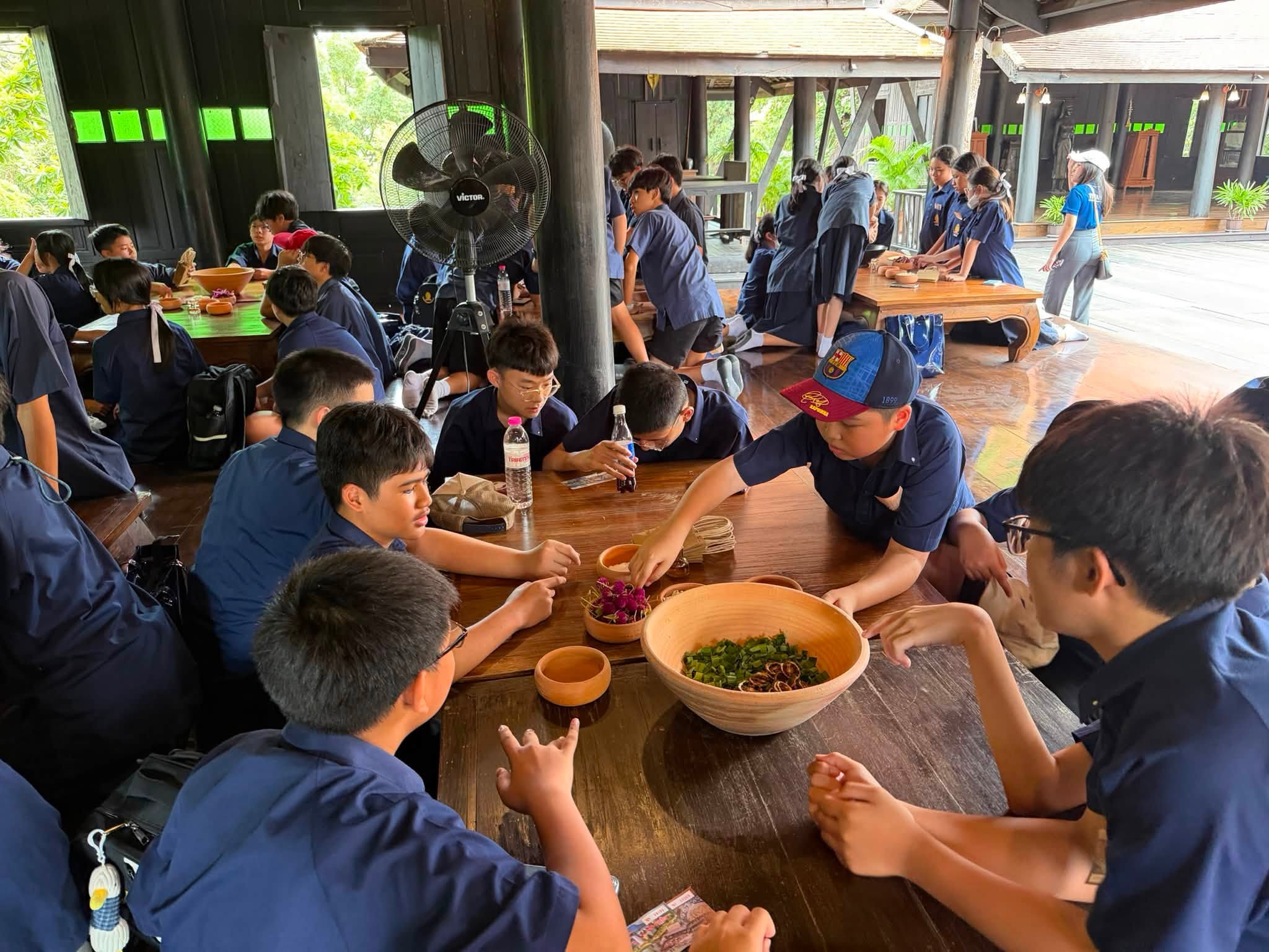 Students working together during the excursion